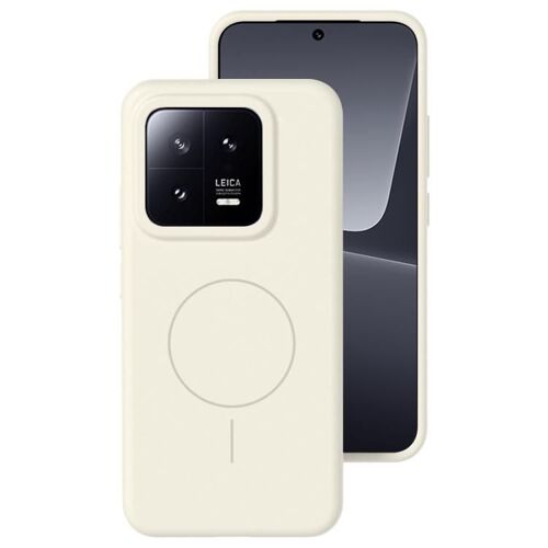 Coque Magsafe En Silicone Liquide Pour Xiaomi 13, Blanc Antique