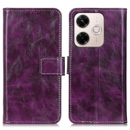 Coque En Cuir Rétro Crazy Horse Pour Redmi 13x, Violet