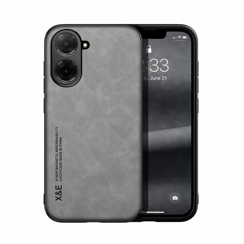 Coque En Cuir Magnétique Pour Redmi A5 4g / Xiaomi Poco C71, Gris Clair