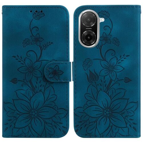 Coque En Cuir Embossé Lily Pour Redmi A5 4g, Bleu Foncé