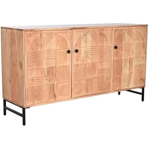 Buffet - Home Esprit - Marron Noir - 145 X 40 X 80 Cm - Meuble De Séjour - Buffet Bas