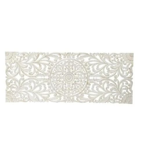 Tête De Lit Blanc Doré Miroir Bois Mdf (151 X 2 X 60 Cm)