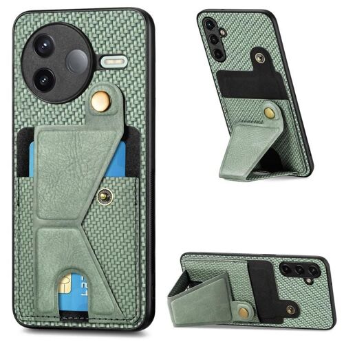 Coque En Carbone Pour Redmi K80 / Poco F7 Pro Avec Porte-Cartes, Vert