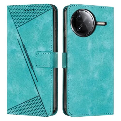Coque En Cuir Dream Triangle Pour Xiaomi Poco F7 Pro / F7 Ultra Avec Lanière, Vert