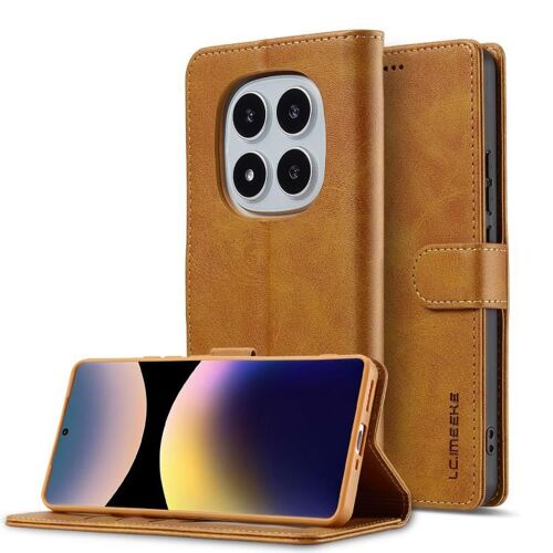 Coque En Cuir Texture Veau Pour Redmi Note 14 Pro 4g, Brun