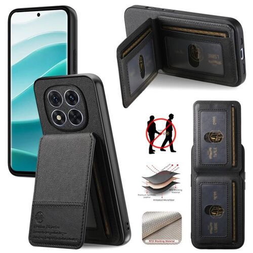 Étui En Cuir Vertical Rfid Pour Redmi Note 14 Pro+ 5g, Noir