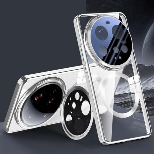 Coque De Téléphone Xiaomi 15 Ultra Avec Support En Métal Transparent Et Magsafe, Sable Blanc Argenté