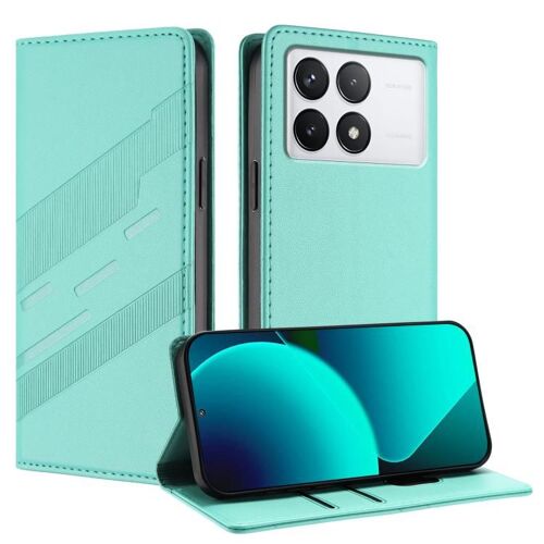 Étui En Cuir Rétro Multi-Fonction Pour Xiaomi 14t 5g, Vert Menthe