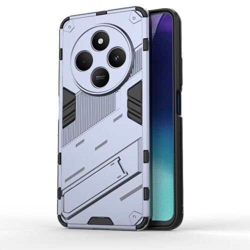 Coque Punk Armor 2 En 1 Pour Redmi 14c 4g Avec Support, Gris