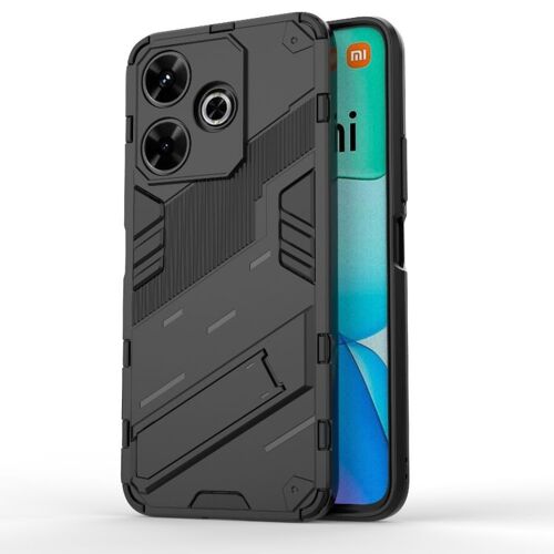 Coque Punk Armor 2 En 1 Pour Xiaomi Redmi 13 4g Avec Support, Noir