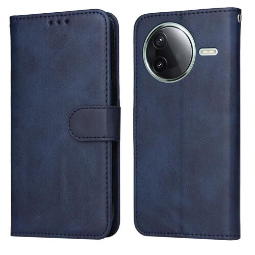 Étui En Cuir Flip Texture Veau Pour Redmi K80, Bleu