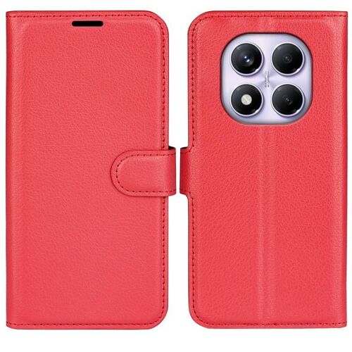 Étui En Cuir Litchi Pour Xiaomi Redmi Note 14 Pro 4g Avec Support, Rouge