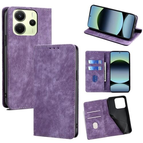 Coque En Cuir Magnétique Anti-Vol Rfid Pour Redmi Note 14 4g, Violet