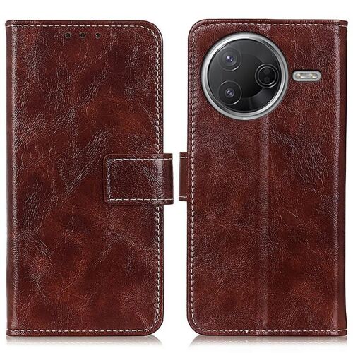 Coque En Cuir Rétro Pour Redmi K80 / K80 Pro, Brun