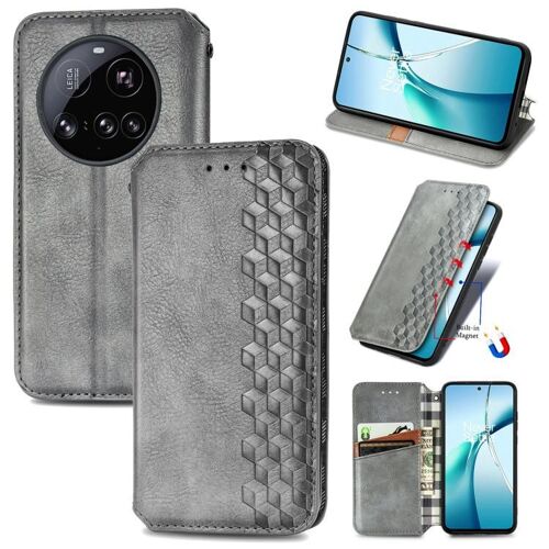 Coque En Cuir Magnétique Pour Xiaomi 15 Ultra, Gris