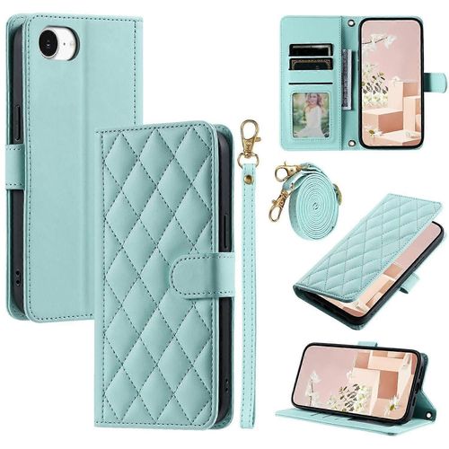 Etui Portefeuille En Cuir Pu Pour Iphone 16e, Motif Losanges