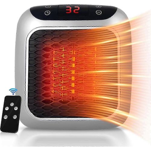 Radiateur portable,radiateur en céramique 800W,radiateur soufflant électrique avec télécommande,minuterie 12H,affichage LED,2 réglages de chaleur-Sa