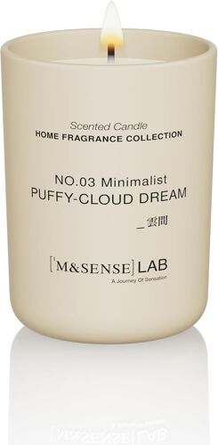 Bougie Naturelle à la Cire de Soja | Puffy Cloud Dream | 250g | Bougie Parfumée Minimaliste pour Détente, Cadeaux, Décoration Intérieure | Chambre, Bureau, Petites Fêtes