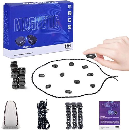 Mihutu Cluster Jeu Aimant Magnetic,Jeu D'échecs Magnétique,Jeux De Société Portable Avec 30 Pièces Aimantées Et Corde,Jeux De Réflexion Amusant Et Éducatif Pour Familles