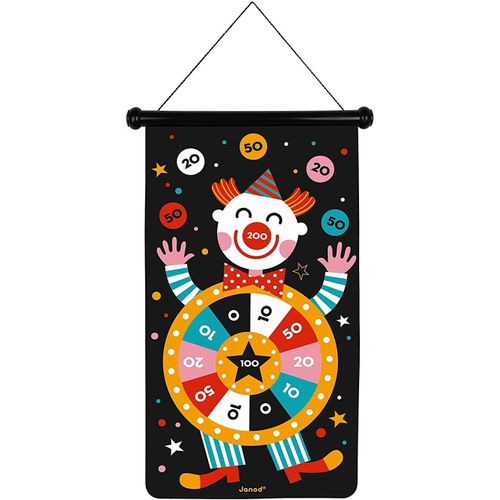 ERYI-- Jeu De Fléchettes Magnétiques Thème Cirque - Recto/Verso - Jeu D'Adresse - Apprentissage Agilité Et Concentration - 6 Fléchettes - Dès 4 Ans, J02074