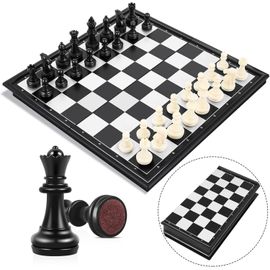 Jeu D'échecs,Echiquier Magnetique,Echec Deluxe Pliable Echecs,Mini Échecs,Portable De Voyage Plateau Et Les Morceaux Pour Enfants Et Adultes¿2 Additionnel Dames¿