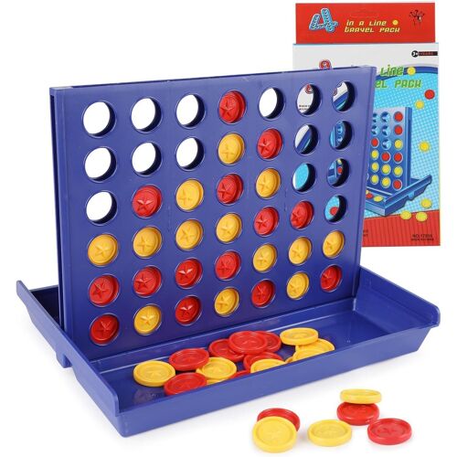 Puissance 4-Jeux de Société-Jeu Portable Amusant pour 2 Joueurs à Partir de 6 Ans(15 * 3 * 26cm)