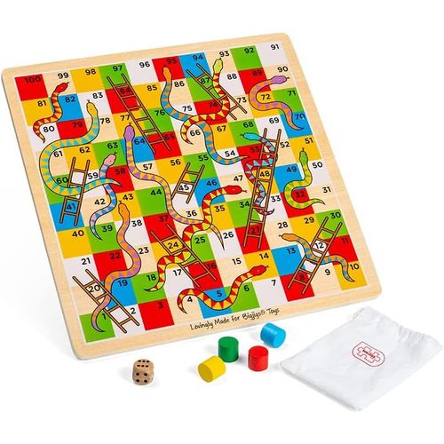 Chenquansarl-Bigjigs Jeu En Bois Serpents Et Échelles
