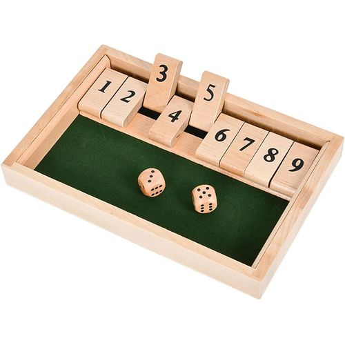 Shut The Box -Jeux De Société En Bois Classique-Jeu De Dés-Jeu De Rassemblement De La Famille-Jouet De Voyage-Convient À La Formation En Logique Mathématique Pour Enfants[Z444]