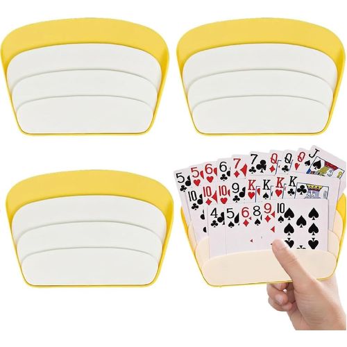 Chenquansarl-Titulaire De Cartes À Jouer,4 Pièces Support De Poker En Plastique,Support De Jeu De Cartes,Porte-Cartes À Jouer Plastique,Porte Carte Jeu Pour Enfants Adultes Seniors Accessoires De Jeu