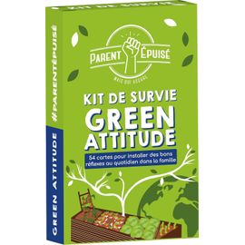 Eryi-- Funomenum - Parent Epuisé : Kit De Survie Green Attitude - Jeux De Société - Jeux De Cartes - Jeux Enfants À Partir De 4 Ans - 2 Joueurs - Version Française