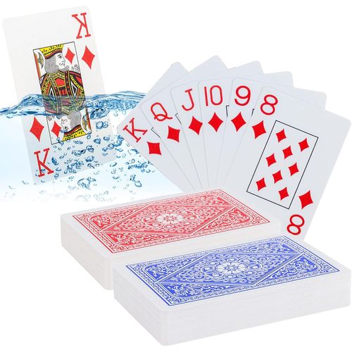 KALANKA-Jeux De Cartes À Jouer Cartes Poker Plastique 54 - Imperméables Et Durables - pour Soirées Et Magie
