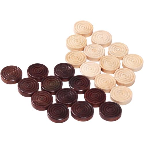 Eryi-Lot De 24 Pièces De Jeu De Dames, Jeu De Backgammon, Jeu D'échecs, Jeu De Société, Jeu De Dames Empilable En Bois
