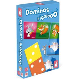 Asfasfq-Janod - Dominos Rigolooo - Jeu De Mémoire Et D'association - 2 Niveaux De Jeu - 2 À 4 Joueurs - Dès 3 Ans - J02737