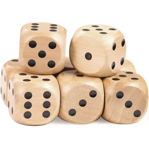Asfasfq-Jortmrd 8 Pièces Dés En Bois 30 X 30 X 30mm Dés De Jeux En Bois 6 Faces Jeu De Dés A Jouer Naturel Pour Mtg Jeu De Cartes Accessoires De Jeux De Société