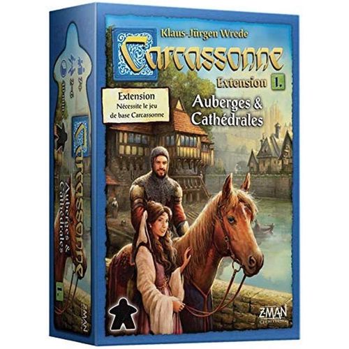 Sansh-- Carcassonne : Extension 1 Auberges & Cathédrales - Complétez Votre Jeu De Société Favori - 2 À 6 Joueurs Dès 7 Ans - Parties De 40 Min - Version Française - Z-Man Games