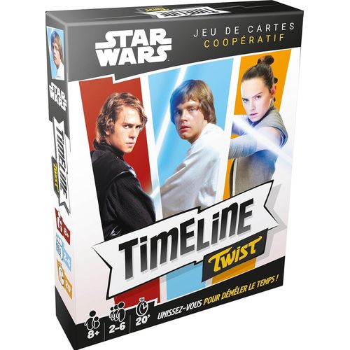 Eryi-- Timeline Twist Star Wars - Jeu De Société Dès 8 Ans - Testez Vos Conaissances Sur La Saga Star Wars - Jeu De Cartes - 2 Modes Coopératif Ou Compétitif - 2 À 6 Joueurs - 20 Min - En Français