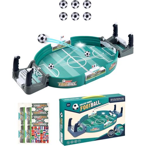SANSH-ABlumen Jeu de Baby Foot Mini Familial pour Deux - Jouet de Football de Table pour Enfants dès 4 Ans avec 6 Balles, Cadeau Parfait pour Anniversaire ou Famille (Vert)