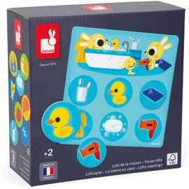 Chenquansarl-Loto De La Maison - 4 Planches Et 24 Jetons En Carton - Jeu Éducatif - Vocabulaire Et Concentration - Certifié Fsc Et Encres Végétales - Fabrication França ¿ Dès 2 Ans ¿ J02620