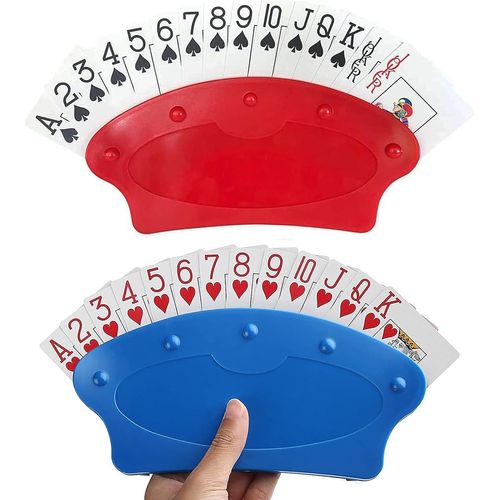 Asfasfq-Elegance-Go Support De Jeu De Cartes,2 Pièces Titulaire De Cartes À Jouer Support De Poker En Plastique Porte-Cartes À Jouer Pour Enfants Adultes Seniors Accessoires De Jeu De Cartes
