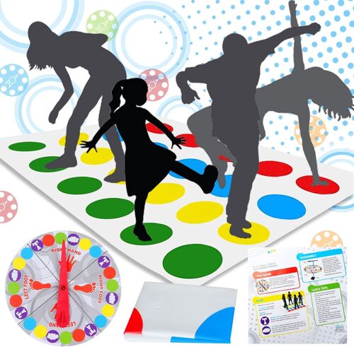 Twister Jeux Pour Enfants & Adultes,Twister Jeu De Societe Enfant,Jeu D'adresse Pour Enfants Et Adultes,Balance Floor Pad Pour Exercer Equilibre Et Flexibilité