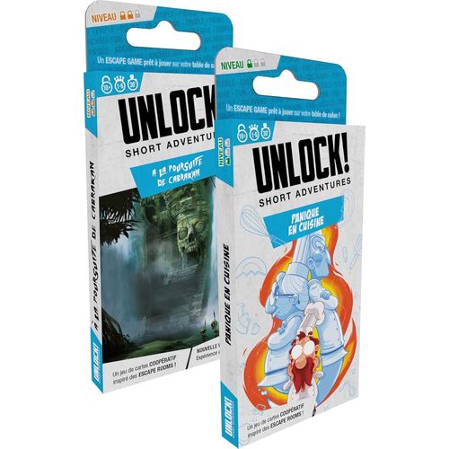 Unlock Short Adventure-Panique En Cuisine + A La Poursuite De Cabrakan-Jeu Escape Game Enfant Et Adulte-Jeux De Cartes-Jeu Enfant À Partir De 10 Ans-Version Française
