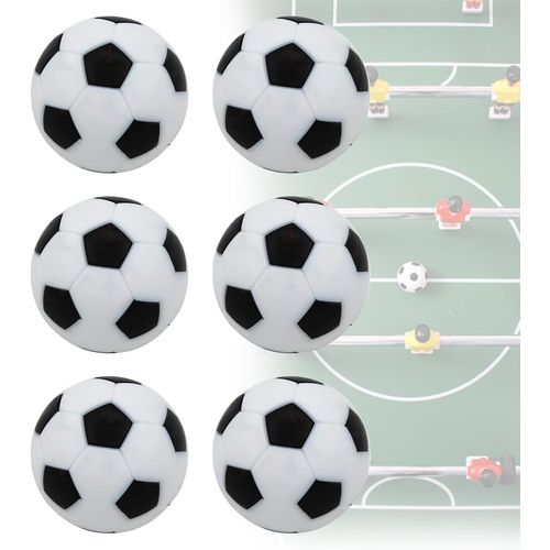 Sansh-6 Ballons De Table Baby-Foot, 23mm Balles De Table Baby Foot,Mini Ballons De Baby-Foot, Jeu De Société De Football Pour Adultes Enfants,Noir Et Blanc