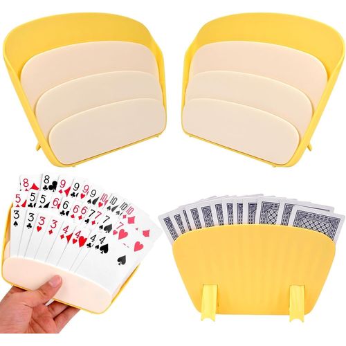 4 Pièces Porte Carte Enfant,Support Carte À Jouer Pour Uno Jeux De Cartes,Porte Cartes À Jouer Support,Support Carte De Jeu De Carte Pour Enfants,Adultes,Personnes Âgées (A)