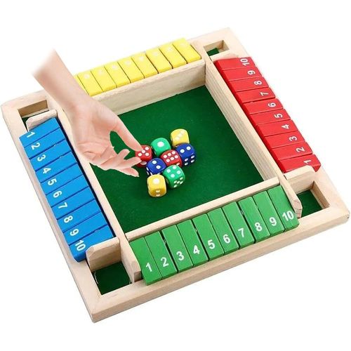Shut The Box Jeux En Bois, Shut The Box Jeu De Dés En Bois, 8 Dés 2-4 Joueurs, Jeu De Plateau En Bois, Jeu De Société Shut The Box, Jeu De Societe Jeux En Bois, Shut The Box Jeu De Dés De Voyage