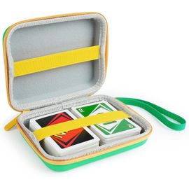 Sansh-Etupour Cartes Uno,Étui De Transport Rigide Compatible Uno,Etui Pour Cartes À Jouer Pratique Pour Voyager,Protège Les Cartes De L'humidité Et De La Poussière,Pour 14cm X 10cm Carte(Vert)