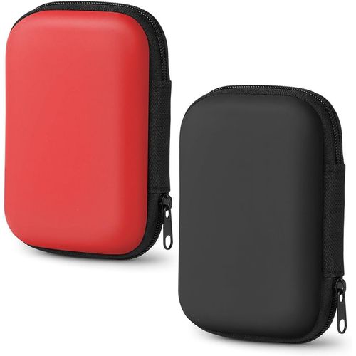 Kalanka-Etupour Cartes Uno,2pcs Étui De Transport Rigide,Etui Pour Cartes À Jouer Pratique Pour Voyager,Protège Les Cartes De L'humidité Et De La Poussière,Pour 10cm X 7cm Carte(Noir/Rouge)