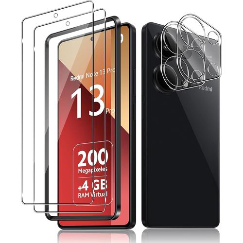 2 Pièces Verre Trempé Pour Xiaomi Redmi Note 13 Pro 4g Et 2 Pièces Caméra Arrière Protecteur, Film Protection Écran, 9h Dureté, Anti Rayures, Hd Vitre Protection