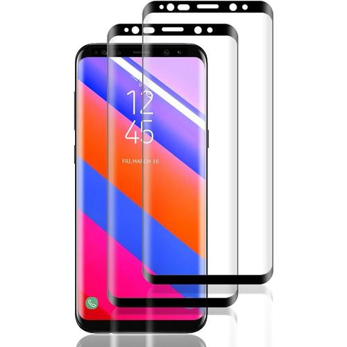KAL-Verre Trempé Pour Samsung Galaxy S8,2 Pièces Vitre Verre Trempé [3D Incurvé Couverture Complète][Haute Sensibilité] [Sans Bulless] Protection Écran