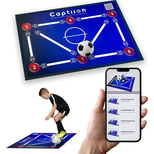 Chenquansarl-Tapis D'entraînement Football - 80 X 120 Cm - Tapis De Foot Entrainement Connecté Avec Vidéos, Tapis Entraînement Football Maison - Idéal Pour Un Cadeau Foot Garcon 10 Ans