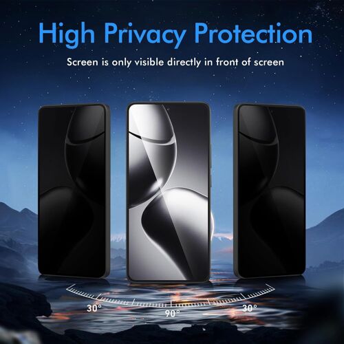 Verre Trempé pour Xiaomi 14T/14T Pro, [2 pièces] Anti Espion Film de Protection Écran, [Anti-Peeping Anti-Spy] Ultra Résistant Anti Rayures Indice Dureté 9H Glass